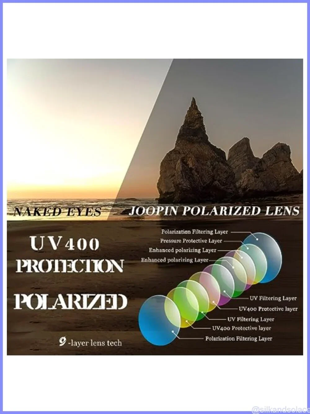 Oversized Rectangle Polarized Sunglasses UV400 Protection Retro Wrap Around
